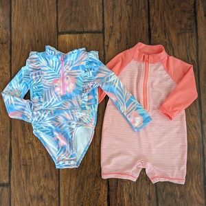 Bundle 2 Rash Guard 12-18 months baby girl Tommy Bahama Striped One Piece